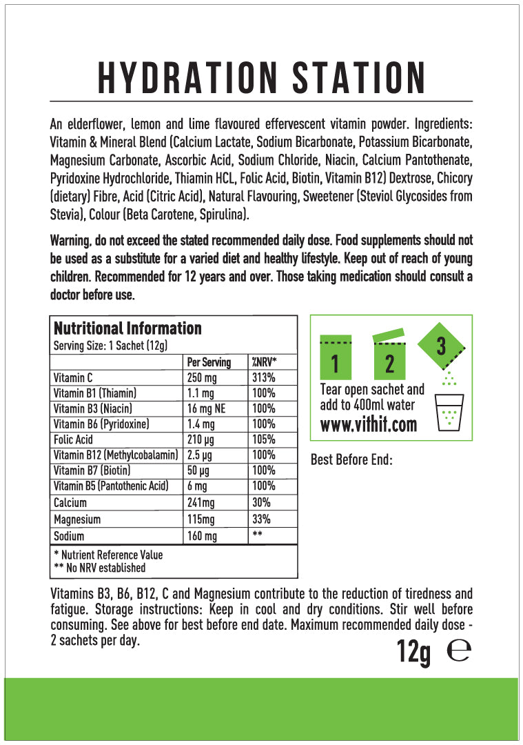 VITHIT HYDRATION STATION - LEMON, LIME &amp; ELDERFLOWER
