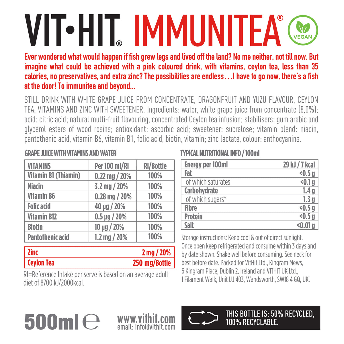 VITHIT Immunitea | Immune Support Vitamin Water Drink |VITHIT – VITHIT ...